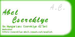 abel csereklye business card